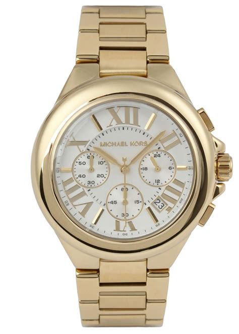 michael kors black and gold watch ladies|Michael Kors chronograph gold.